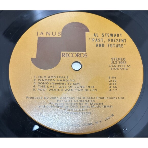 Al Stewart Past Present and Future Vinyl LP Record Janus Records 1974 Folk Rock - Picture 4 of 8